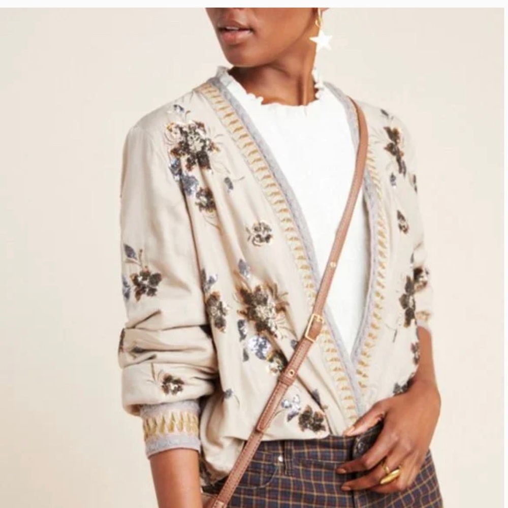 Anthropologie embroidered jacket. Size S